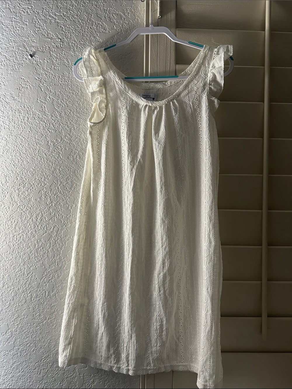 Women's Ivory Eyelet Sundress - Lightweight Summer Dress